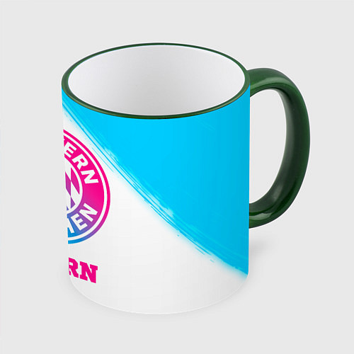 Кружка цветная Bayern neon gradient style / 3D-Зеленый кант – фото 1