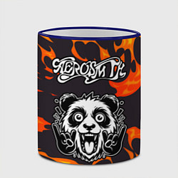Кружка 3D Aerosmith рок панда и огонь, цвет: 3D-синий кант — фото 2