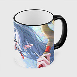 Кружка 3D Sousou no Frieren Фрирен beautiful smile, цвет: 3D-черный кант