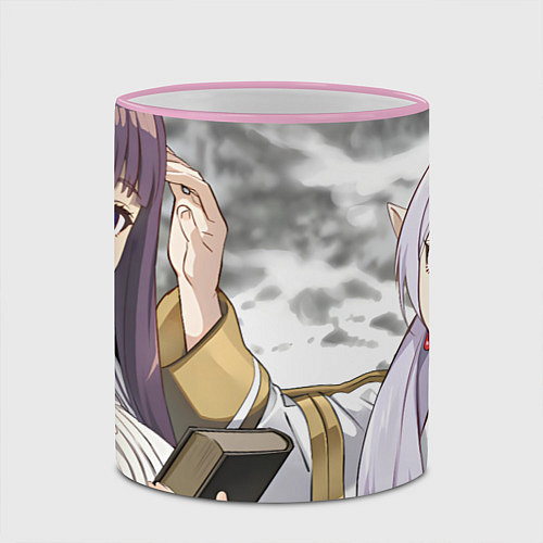 Кружка цветная Sousou no Frieren / 3D-Розовый кант – фото 2