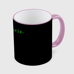 Кружка 3D Hello world, цвет: 3D-розовый кант