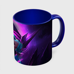 Кружка 3D League of Legends Kaisa Kda style, цвет: 3D-белый + синий