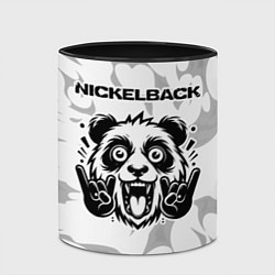 Кружка 3D Nickelback рок панда на светлом фоне, цвет: 3D-белый + черный — фото 2