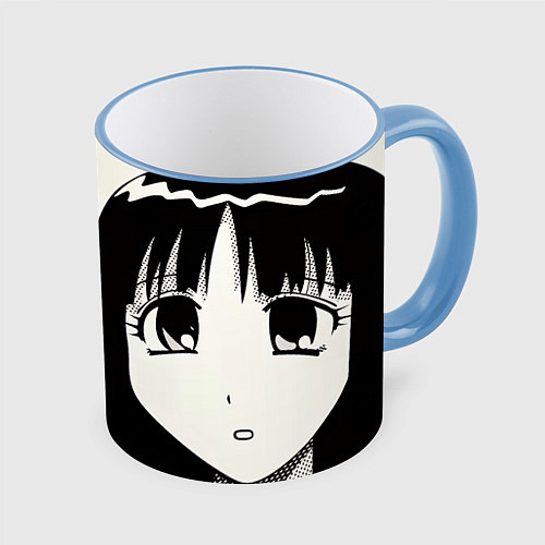 Кружка цветная Azumanga Daioh Аюму Касуга / 3D-Небесно-голубой кант – фото 1