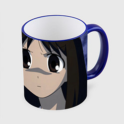 Кружка 3D Azumanga Daioh Аюму Касуга, цвет: 3D-синий кант