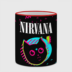 Кружка 3D Nirvana - rock star cat, цвет: 3D-красный кант — фото 2