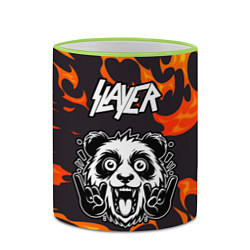 Кружка 3D Slayer рок панда и огонь, цвет: 3D-светло-зеленый кант — фото 2