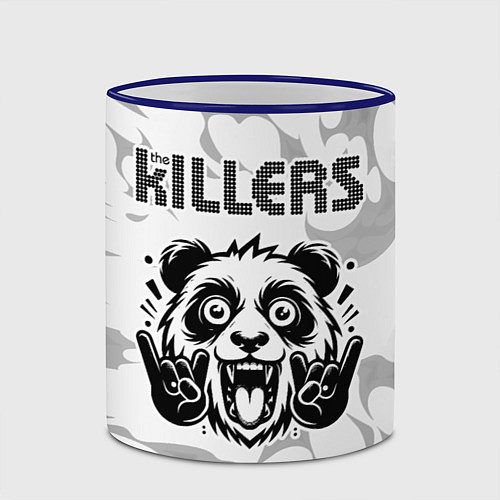 Кружка цветная The Killers рок панда на светлом фоне / 3D-Синий кант – фото 2