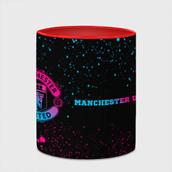 Кружка 3D Manchester United - neon gradient по-горизонтали, цвет: 3D-белый + красный — фото 2