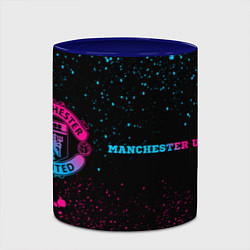 Кружка 3D Manchester United - neon gradient по-горизонтали, цвет: 3D-белый + синий — фото 2