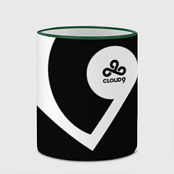 Кружка 3D Cloud9 - black and white, цвет: 3D-зеленый кант — фото 2