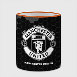 Кружка 3D Manchester United sport на темном фоне, цвет: 3D-оранжевый кант — фото 2