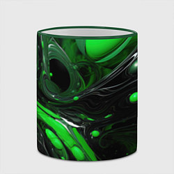 Кружка 3D Green dark abstract geometry style, цвет: 3D-зеленый кант — фото 2