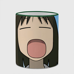 Кружка 3D Azumanga Daioh Аюму Касуга зевает, цвет: 3D-зеленый кант — фото 2