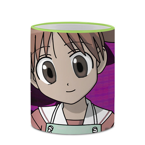 Кружка цветная Azumanga Daioh Тиё Михама / 3D-Светло-зеленый кант – фото 2