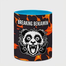 Кружка 3D Breaking Benjamin рок панда и огонь, цвет: 3D-белый + небесно-голубой — фото 2