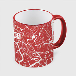 Кружка 3D Красная карта Москвы, цвет: 3D-красный кант