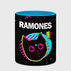 Кружка 3D Ramones - rock star cat, цвет: 3D-белый + небесно-голубой — фото 2