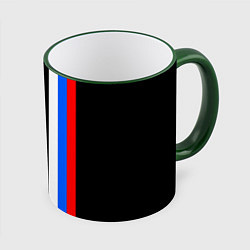 Кружка 3D Великая отечественная - триколор полосы, цвет: 3D-зеленый кант