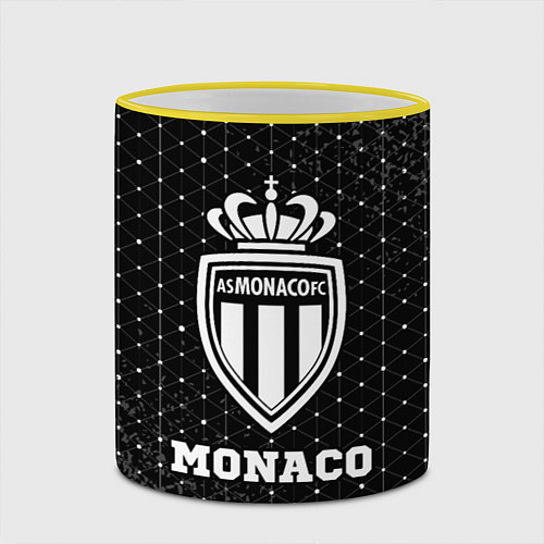Кружка цветная Monaco sport на темном фоне / 3D-Желтый кант – фото 2