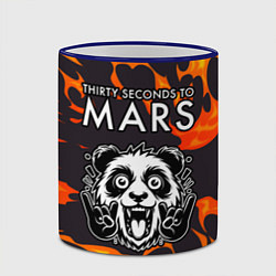 Кружка 3D Thirty Seconds to Mars рок панда и огонь, цвет: 3D-синий кант — фото 2