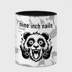 Кружка 3D Nine Inch Nails рок панда на светлом фоне, цвет: 3D-белый + черный — фото 2