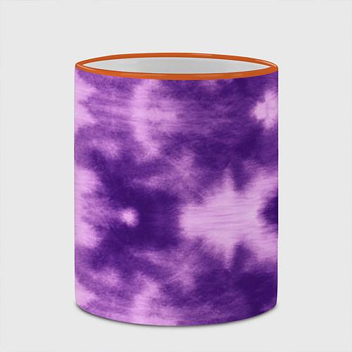 Кружка цветная Фиолетовый тайдай / 3D-Оранжевый кант – фото 2