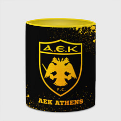 Кружка 3D AEK Athens - gold gradient, цвет: 3D-белый + желтый — фото 2