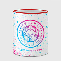 Кружка 3D Leicester City neon gradient style, цвет: 3D-красный кант — фото 2