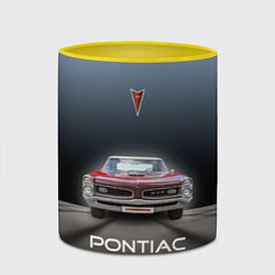 Кружка 3D Американский масл-кар Pontiac GTO, цвет: 3D-белый + желтый — фото 2