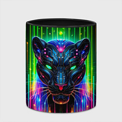 Кружка 3D Неоновая цифровая пантера, цвет: 3D-белый + черный — фото 2