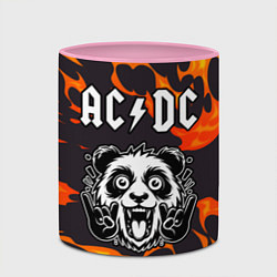 Кружка 3D AC DC рок панда и огонь, цвет: 3D-белый + розовый — фото 2