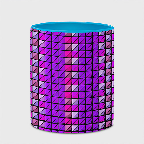Кружка цветная Фиолетовые плитки / 3D-Белый + небесно-голубой – фото 2