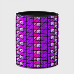 Кружка 3D Фиолетовые плитки, цвет: 3D-белый + черный — фото 2