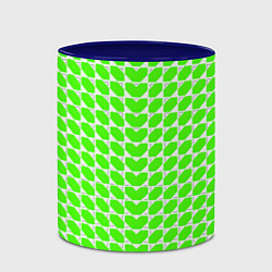 Кружка 3D Зелёные лепестки шестиугольники, цвет: 3D-белый + синий — фото 2