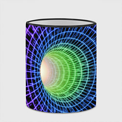 Кружка 3D Червоточина - трехцветная сетка со свечением, цвет: 3D-черный кант — фото 2