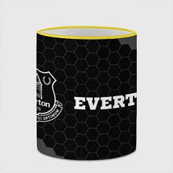 Кружка 3D Everton sport на темном фоне по-горизонтали, цвет: 3D-желтый кант — фото 2