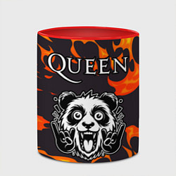 Кружка 3D Queen рок панда и огонь, цвет: 3D-белый + красный — фото 2