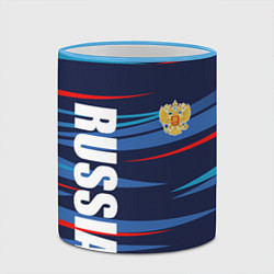 Кружка 3D Россия - blue stripes, цвет: 3D-небесно-голубой кант — фото 2