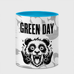 Кружка 3D Green Day рок панда на светлом фоне, цвет: 3D-белый + небесно-голубой — фото 2