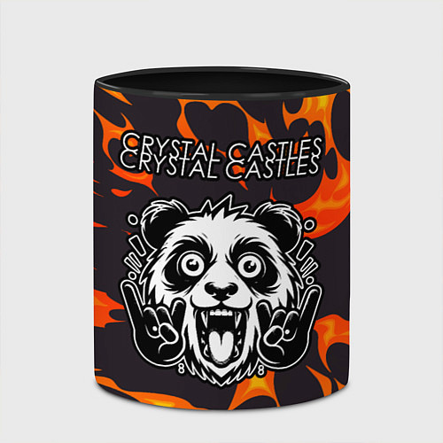 Кружка цветная Crystal Castles рок панда и огонь / 3D-Белый + черный – фото 2