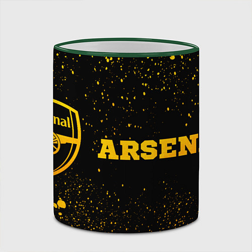 Кружка цветная Arsenal - gold gradient по-горизонтали / 3D-Зеленый кант – фото 2