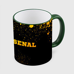 Кружка 3D Arsenal - gold gradient по-горизонтали, цвет: 3D-зеленый кант