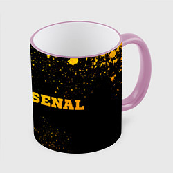 Кружка 3D Arsenal - gold gradient по-горизонтали, цвет: 3D-розовый кант