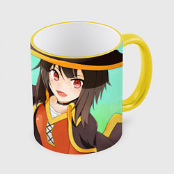 Кружка 3D Konosuba Мэгумин, цвет: 3D-желтый кант