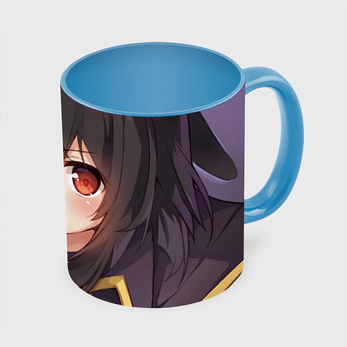 Кружка цветная Konosuba Мэгумин cute / 3D-Белый + небесно-голубой – фото 1