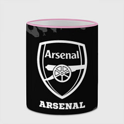 Кружка 3D Arsenal sport на темном фоне, цвет: 3D-розовый кант — фото 2