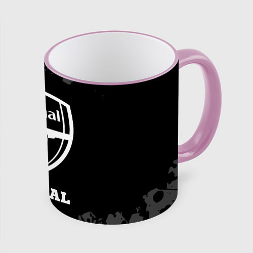 Кружка цветная Arsenal sport на темном фоне / 3D-Розовый кант – фото 1