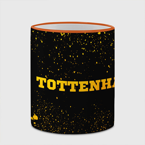 Кружка цветная Tottenham - gold gradient по-горизонтали / 3D-Оранжевый кант – фото 2