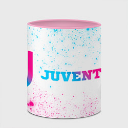 Кружка 3D Juventus neon gradient style по-горизонтали, цвет: 3D-белый + розовый — фото 2